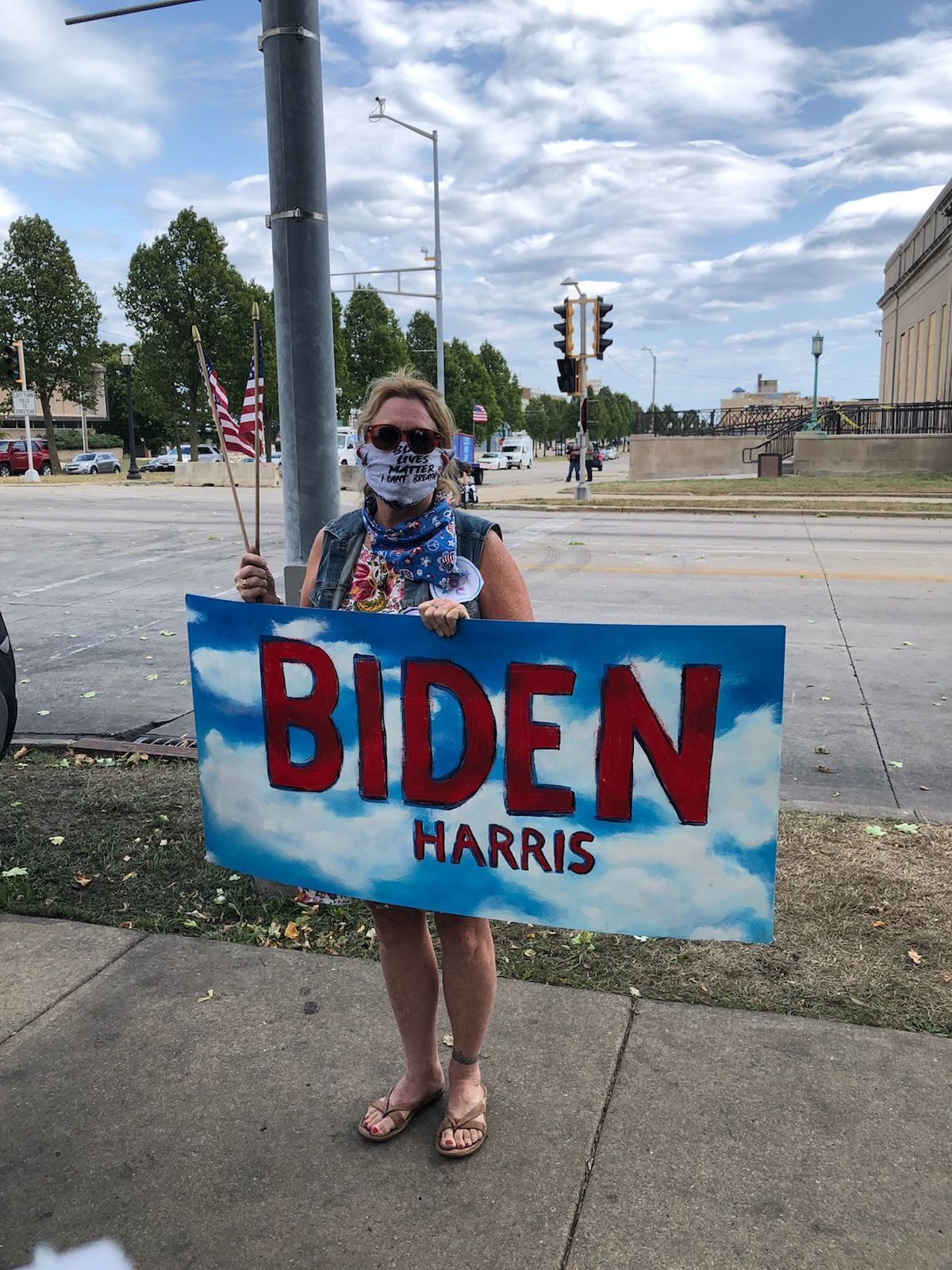 Biden supporters gather in Kenosha's Civic Center